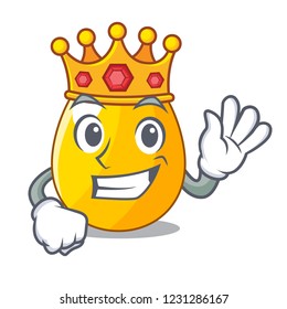 King golden egg with cartoon shape reflection