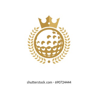 Elemento de diseño del logotipo del icono King Golf