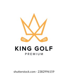 ilustración del icono del vector del logotipo de golf king