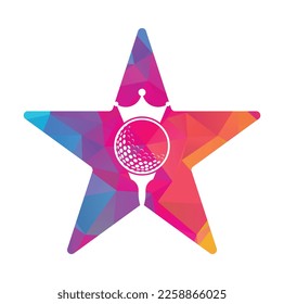 King golf vector logo design. Golf ball with crown vector icon.