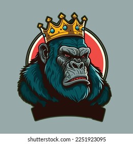 King Gorilla, esports mascot designs, gaming logo template, illustration