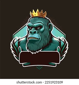 King Gorilla, esports mascot designs, illustration logo template