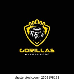 king gorilla logo sport vector design illustration