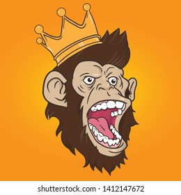 King Gorilla mascot character screams 