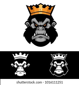 King of gorilla the primate animal Logo template