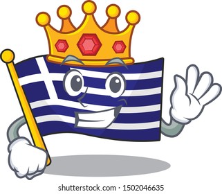 King greece flag placed in cartoon cupboard