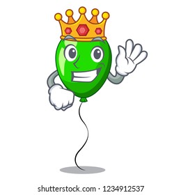 King green balloon on character plastic stick