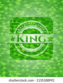 King green emblem with mosaic background