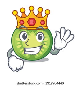 King green tomato slices isolated with mascot