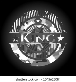 King grey camouflaged emblem
