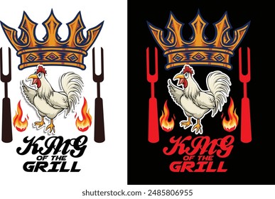 King of the grill BBQ t shirt design and graphics design