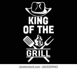 Camiseta King of the Grill, Churrasco , Cozinha, Churrasco, Churrasco, Festa de churrasco, Aspas engraçadas para churrasco, Arquivo de corte para o cricut