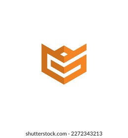 King guard logo. Shield, letter G and crown with flat logo concept in gradient gold color
