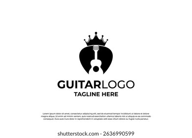 King guitar logo design. Guitar shop logo
