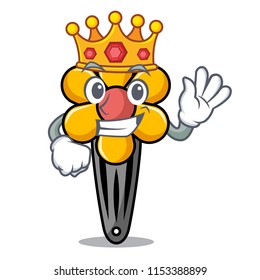 King hair clip mascot cartoon