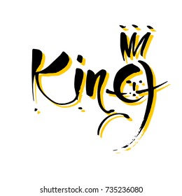 König. Handschrift. Vektorgrafik. 