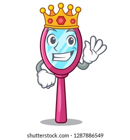 King handheld mirror at the cartoon table