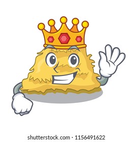 King hay bale mascot cartoon