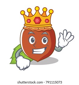 King hazelnut mascot cartoon style