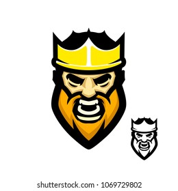 King Head Angry Mascot Vector Logo Stock Vector (Royalty Free ...