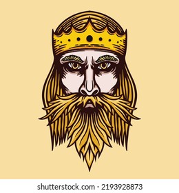 King head character mascot illustration