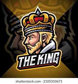 The King head esport mascot logo design