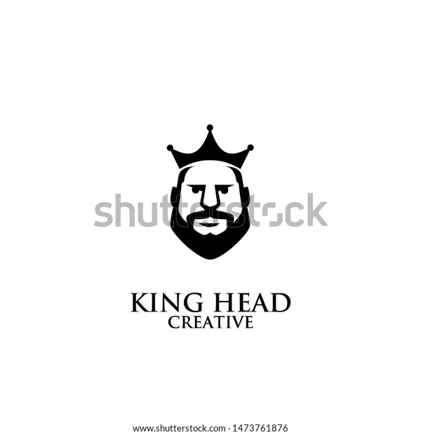 King Head Face Logo Black Icon Stock Vector (Royalty Free) 1473761876 ...