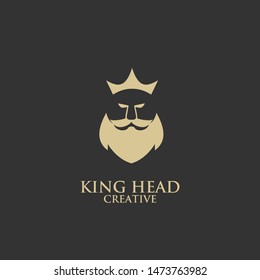 king head face logo gold black icon design vector illustration