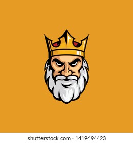 King Head Gaming Mascot Logo for Sport and Esport