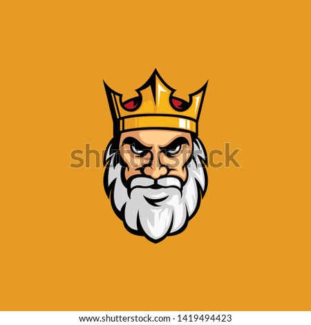 King Head Gaming Mascot Logo for Sport and Esport