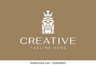 King Head Logo Design Template