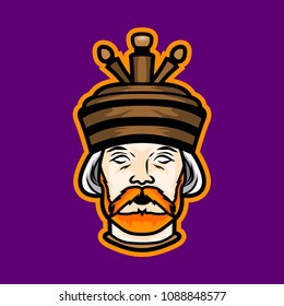 King head sports logo mascot 