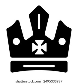 King headdress icon designed in solid style 