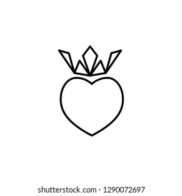 king heart with crown icon. Element of Valentine's Day icon for mobile concept and web apps. Detailed king heart with crown icon can be used for web and mobile