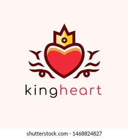 King heart logo template for business or personal