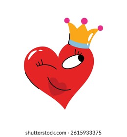 King heart vector Sticker. Eps 10 file