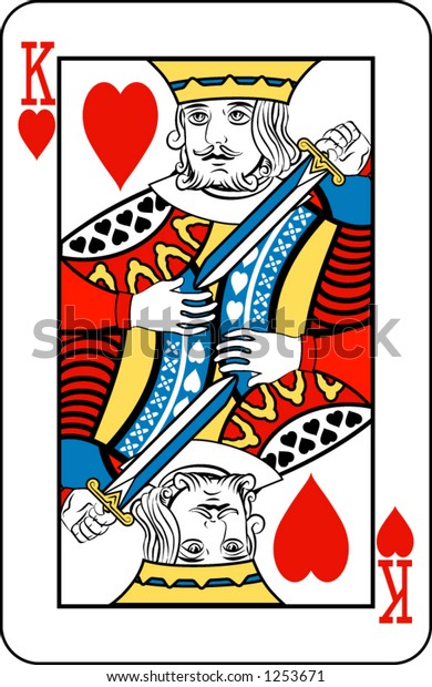 King of hearts from deck of playing cards,\
rest of deck available.