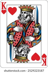 King of Hearts design from a new original deck of playing cards.