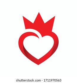 plantilla de logotipo del rey de corazones