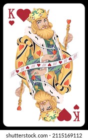 King of Hearts playing card - Colorful original design.