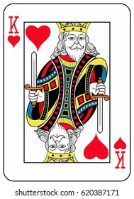 King of hearts playing card inspired by french tradition 