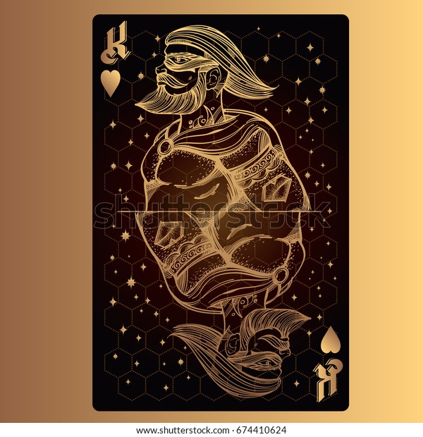 King Hearts Playing Card Original Design Stock Vector Royalty Free 674410624 Shutterstock