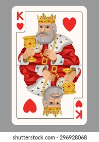 King of hearts playing card. Vector illustration