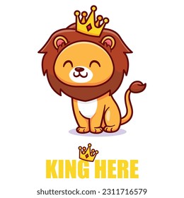 King is Here a Lion Cub Design for Toddlers T Shirt Print