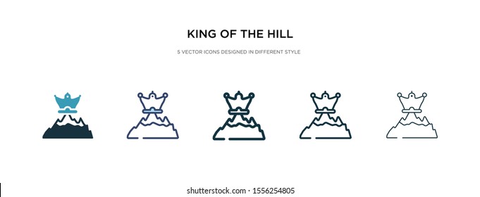king of the hill icon in different style vector illustration. two colored and black king of the hill vector icons designed in filled, outline, line and stroke style can be used for web, mobile, ui