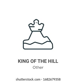 King of the hill outline vector icon. Thin line black king of the hill icon, flat vector simple element illustration from editable other concept isolated stroke on white background