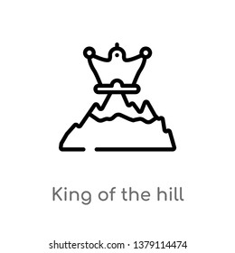 king of the hill vector line icon. Simple element illustration. king of the hill outline icon from other concept. Can be used for web and mobile