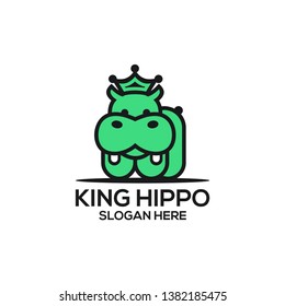 KING HIPPO ANIMAL LOGO CONCEPT