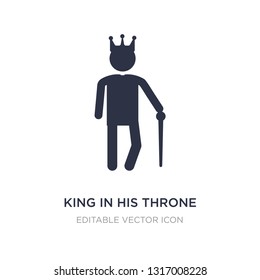 king in his throne icon on white background. Simple element illustration from People concept. king in his throne icon symbol design.