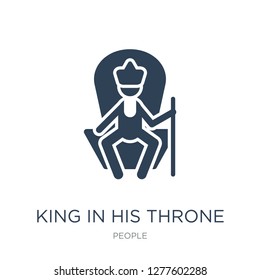 king in his throne icon vector on white background, king in his throne trendy filled icons from People collection, king in his throne vector illustration